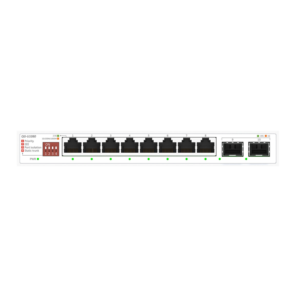 ASUS QG-U1080 Ikke administreret 2.5G Ethernet (100/1000/2500) Hvid