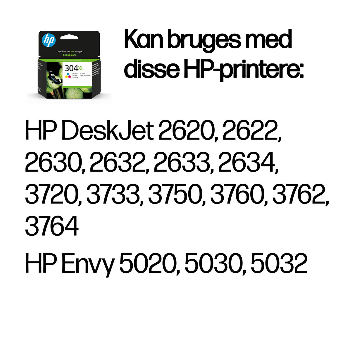 HP 304XL  tricolor 300 sider blækpatron