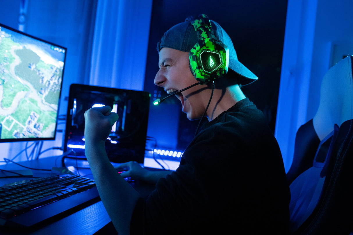 SureFire Skirmish Headset Ledningsført Spil USB Type-A Sort, Camouflage, Grøn