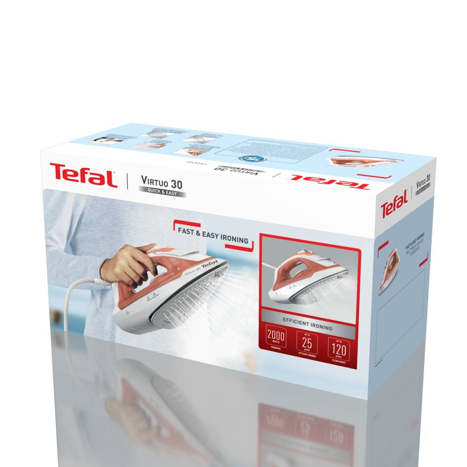 Tefal Virtuo 30 FV2C40E0 Tør & dampstrygejern 2000W Orange