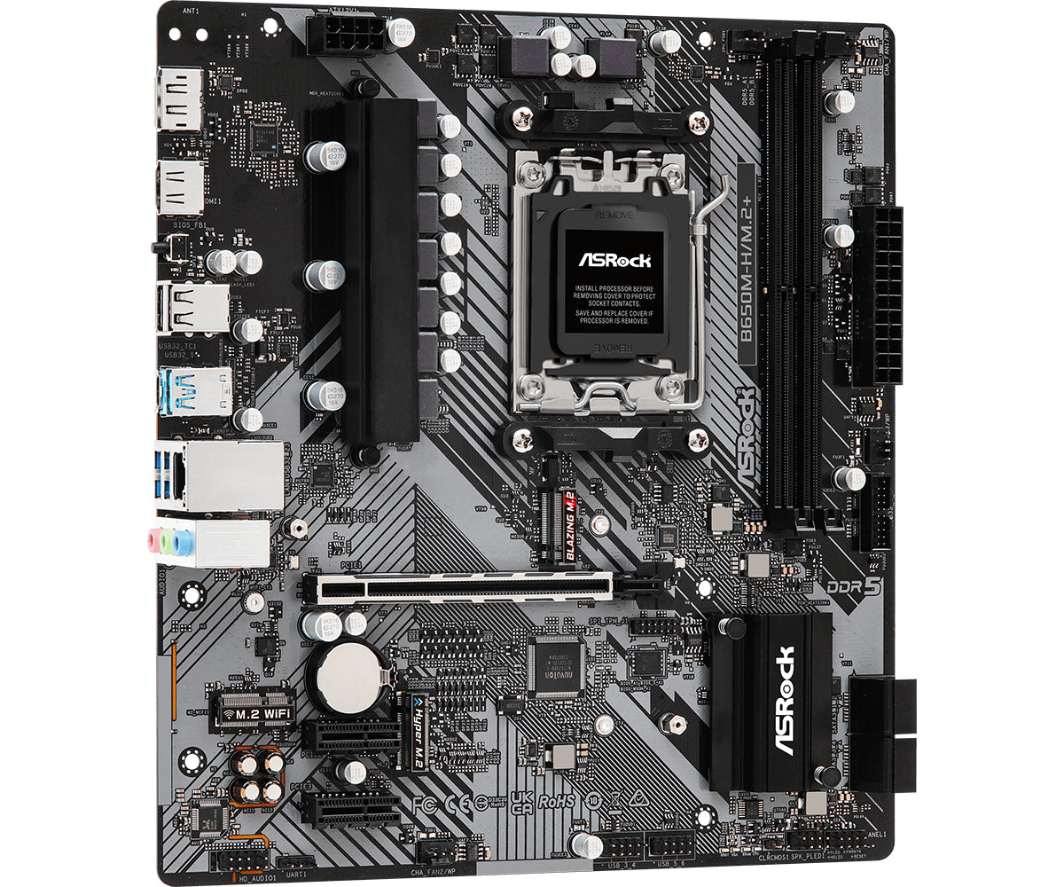 Asrock B650M-H/M.2+ Motherboard Micro ATX AM5 Socket DDR5