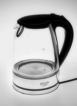 Adler AD 1225 elkedel 1,7 L 2000 W Sort, Rustfrit stål, Transparent