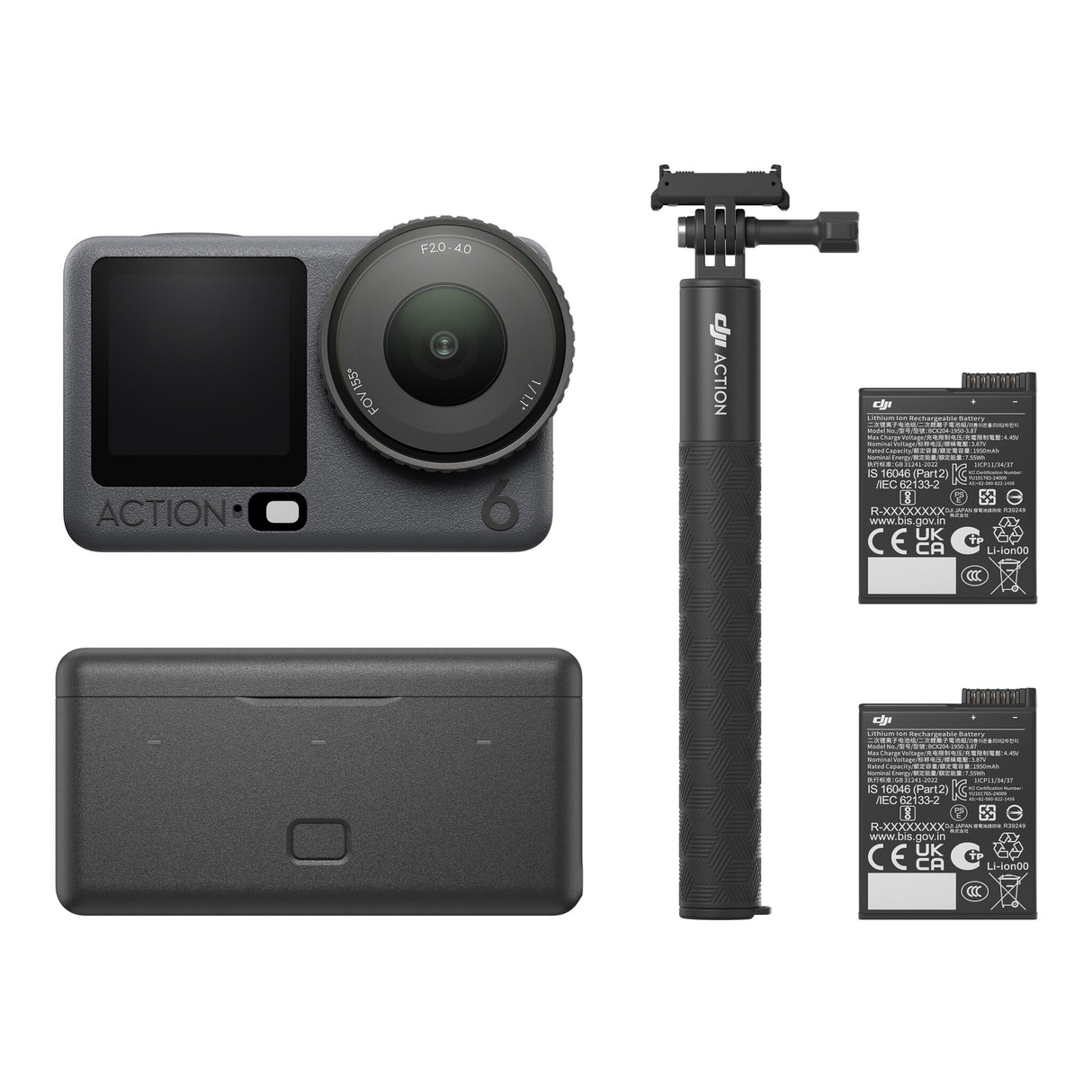 DJI Osmo Action 6 Adventure Combo kamera til actionsport 38 MP 4K Ultra HD CMOS 25,4 / 1,1 mm (1 / 1.1") Wi-Fi 149 g
