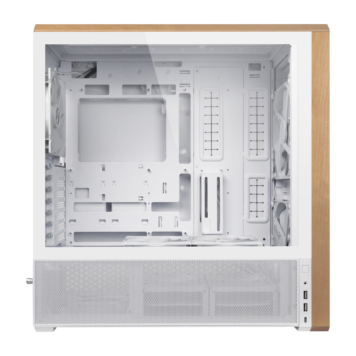 Lian Li Lancool LAN217W computeretui Midi Tower Hvid, Træ