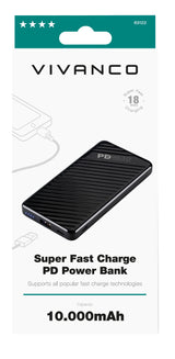 Vivanco Super Fast Car Charge PD Lithium-Ion (Li-Ion) 10000 mAh Sort