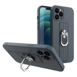 Ring Case silikon-hylster med finger greb og base til Samsung Galaxy A73 blå