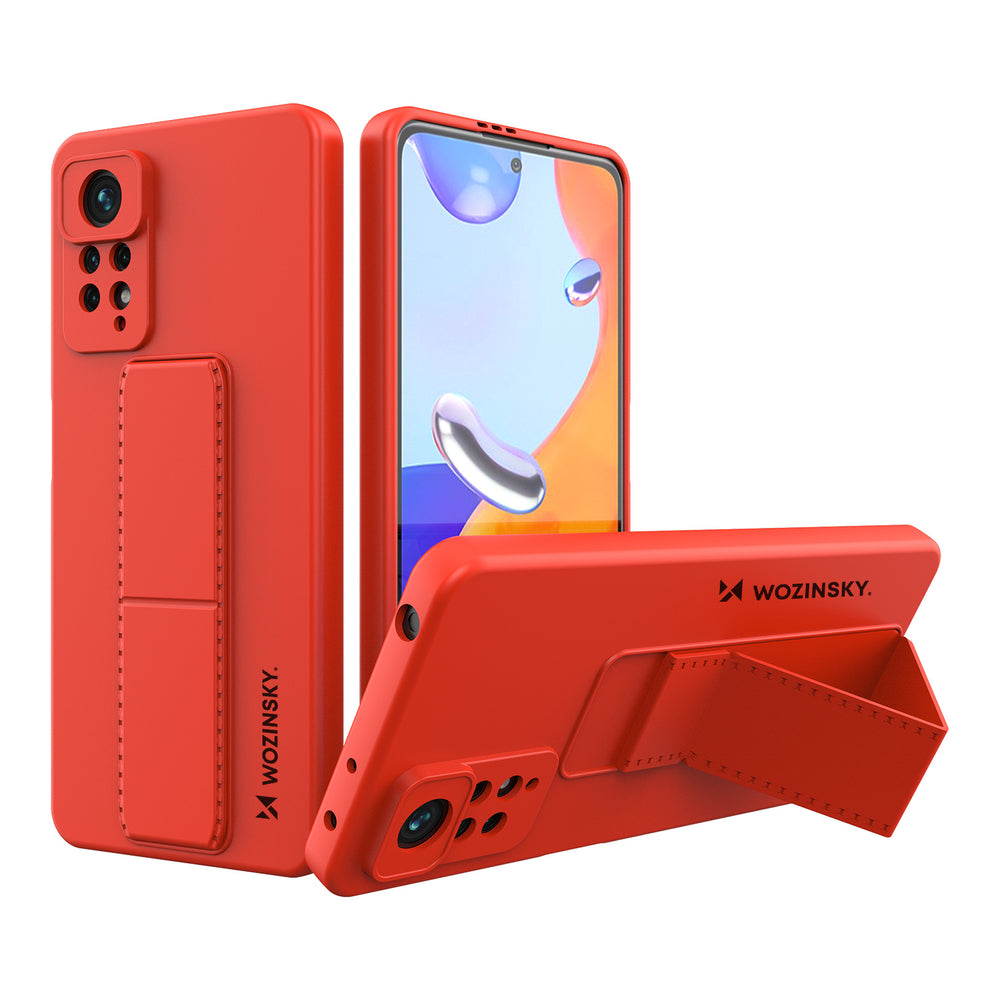 Wozinsky Kickstand Case silikone kasse med stativ Xiaomi Redmi Note 11 Pro rød