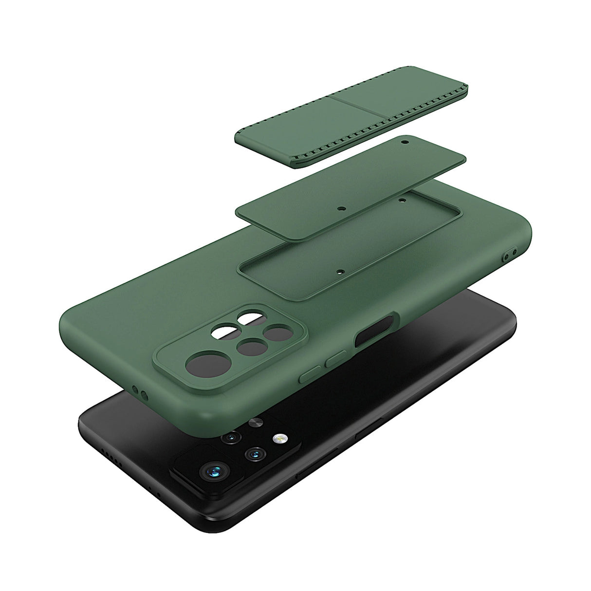 Wozinsky Kickstand Case Silicone Stand Cover til Xiaomi Redmi 10 Black