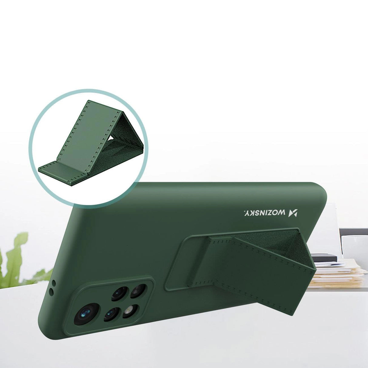 Wozinsky Kickstand Case Silicone Stand Cover til Xiaomi Redmi 10 Red