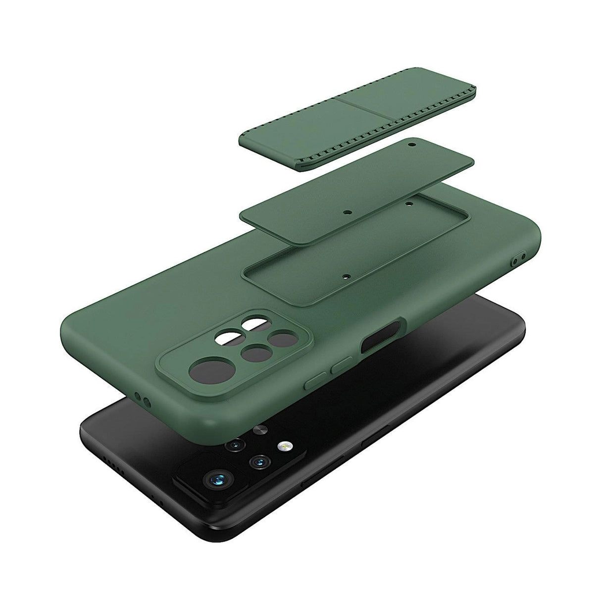 Wozinsky Kickstand Case Silicone Stand Cover til Xiaomi Redmi 10 Red