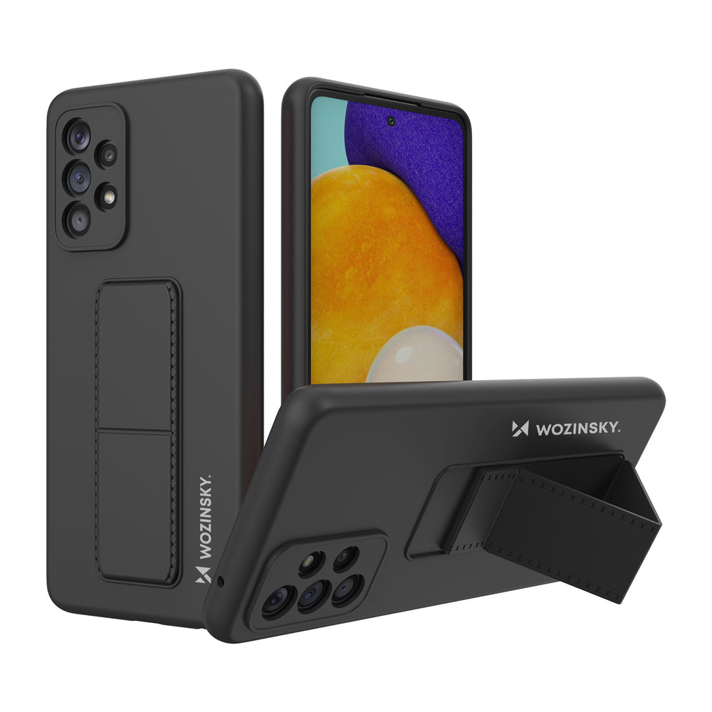 Wozinsky Kickstand Case silikonhylster med stativ til Samsung Galaxy A73 sort