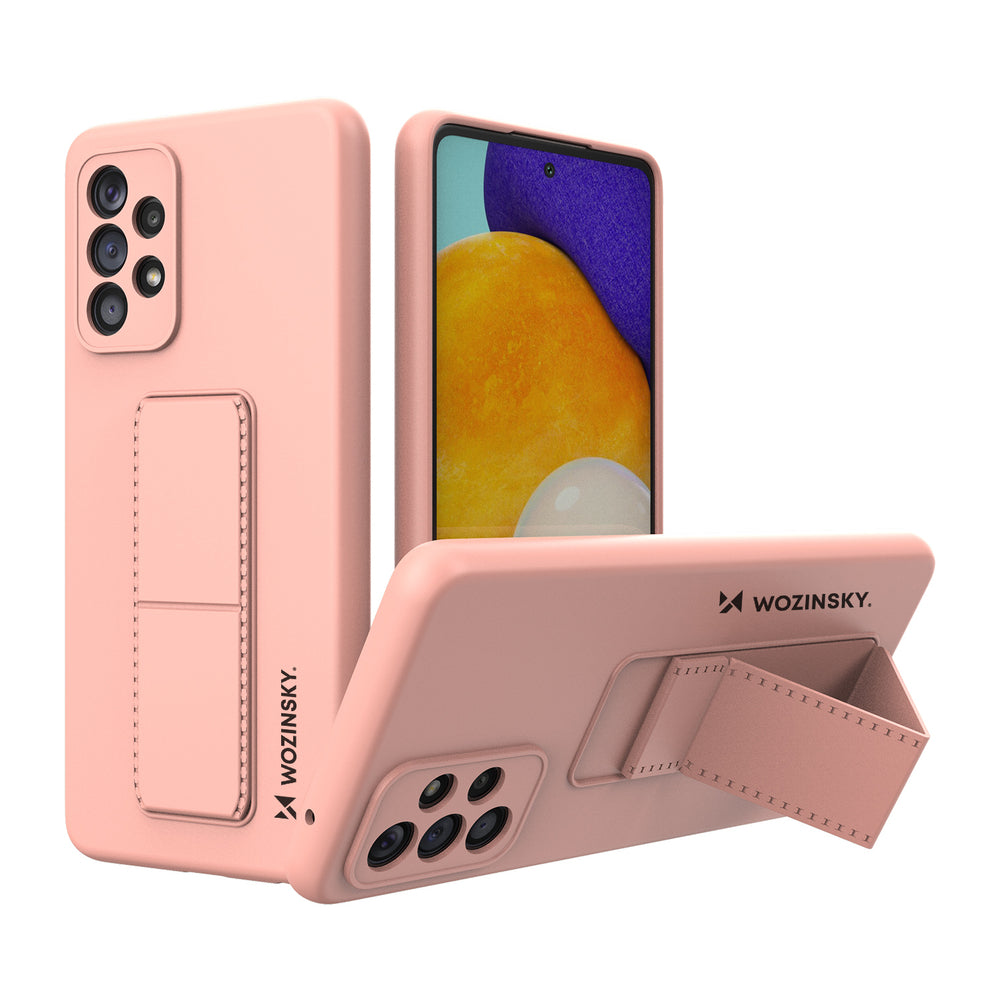 Wozinsky Kickstand Case silikonhylster med stativ til Samsung Galaxy A73 pink