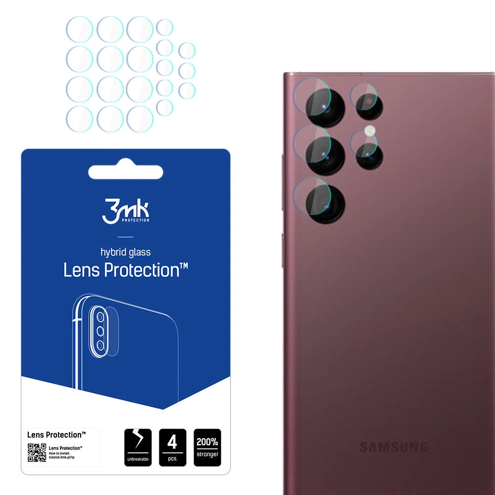 3mk Lens ProtectionTM hybridkameraglas til Samsung Galaxy S22 Ultra 5G