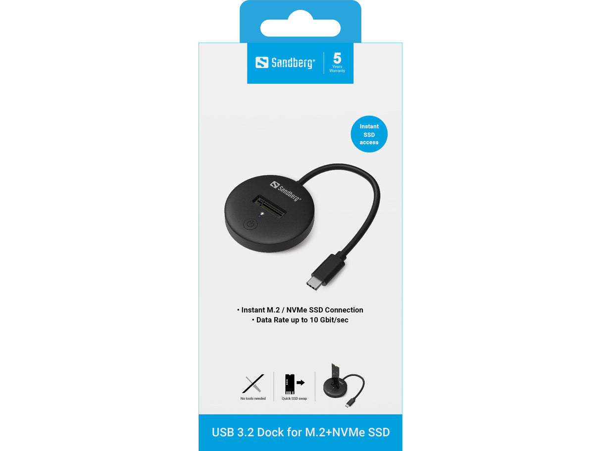 Sandberg USB 3.2 Dock for M.2+NVMe SSD