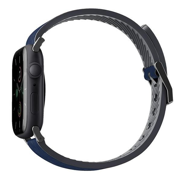 Uniq Straden Leather Hybrid Strap til Apple Watch 1/2/3/4/5/6/7/8/SE/SE2/Ultra 42/44/45/49 mm - blå