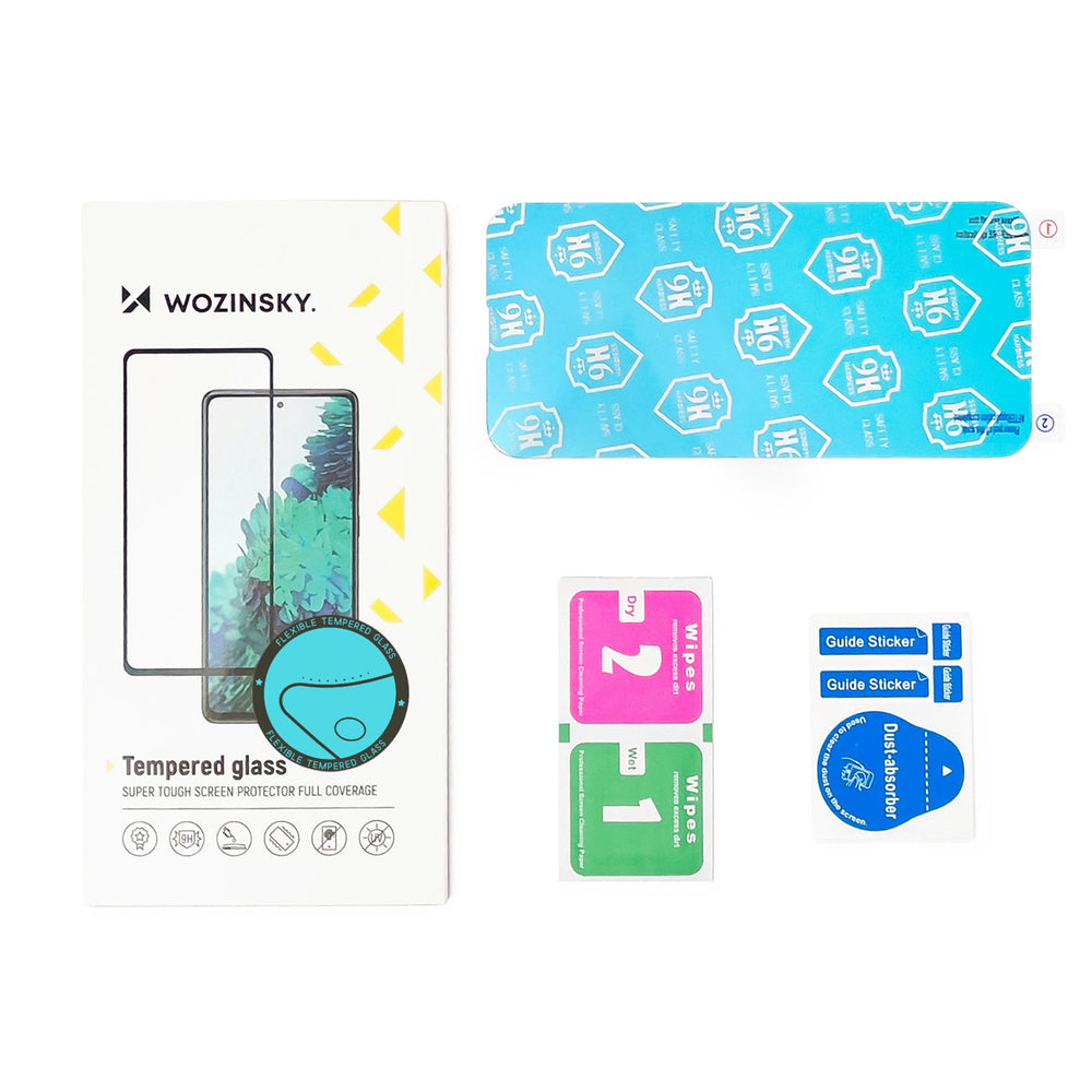 Wozinsky Full Cover Flexi Nano glas film hærdet glas med en ramme til Samsung Galaxy A73 gennemsigtig