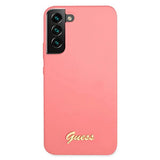 Guess GUHCS22MLSLMGFU S22+ S906 fuchsia/fuchsia hardcase Silikon Script Metal Logo