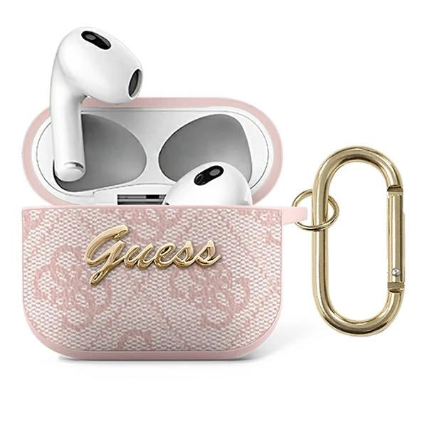 Guess GUA34GSMP AirPods 3 cover rosa/rosa 4G Script Metal Collection