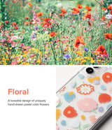 Ringke Fusion Design Armored Case Cover med Gel Frame til Samsung Galaxy S22 + (S22 Plus) gennemsigtig (Floral) (F593R31)