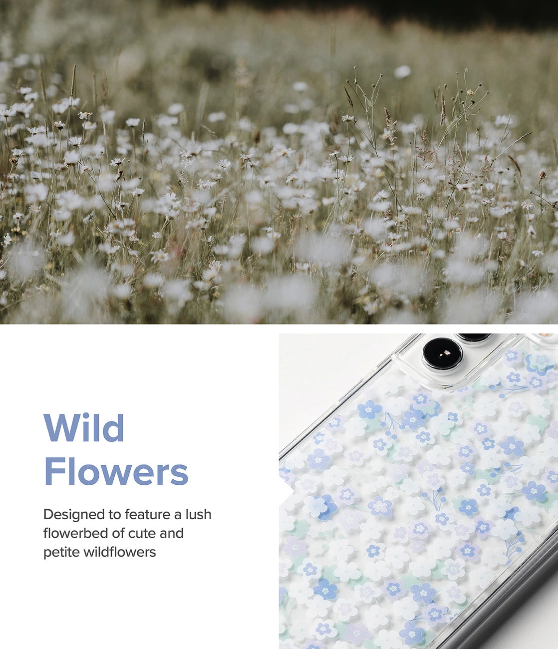 Ringke Fusion Design Armored Case Cover med Gel Frame til Samsung Galaxy S22 + (S22 Plus) gennemsigtig (Floral) (F593R31)