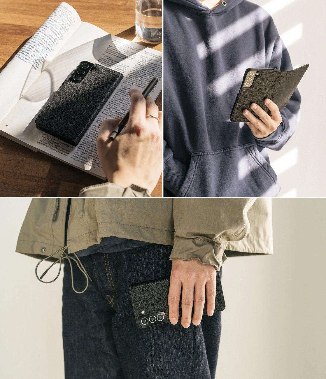Ringke Folio Signature Flip Leather Case til Samsung Galaxy S22 + (S22 Plus) sort (FSS118R262)