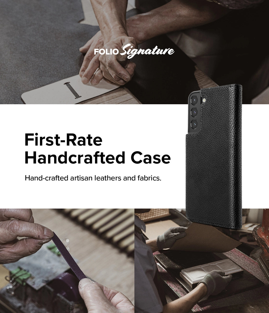 Ringke Folio Signature Flip Leather Case til Samsung Galaxy S22 + (S22 Plus) sort (FSS118R262)