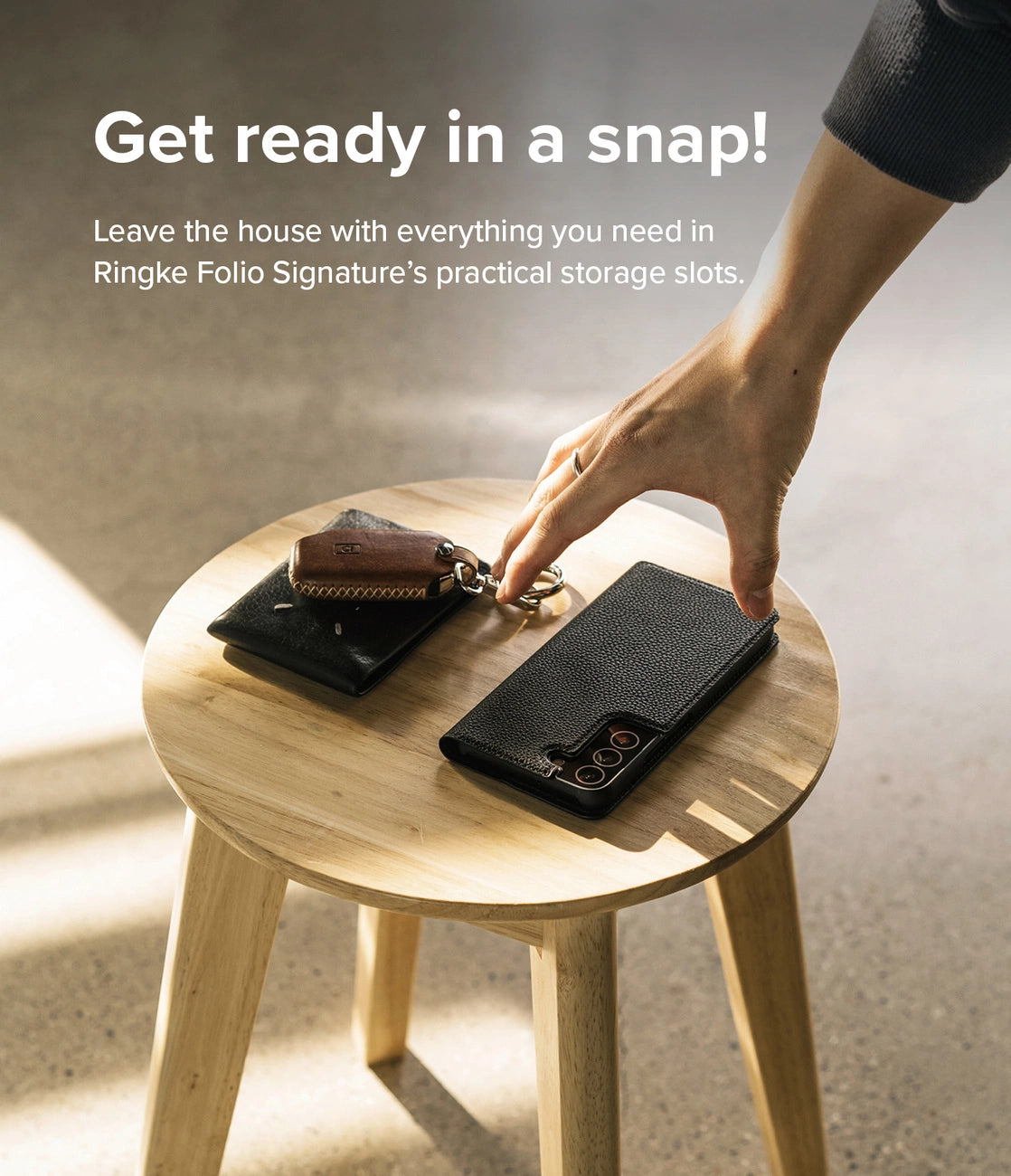 Ringke Folio Signature Flip Leather Case til Samsung Galaxy S22 + (S22 Plus) sort (FSS118R262)