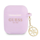 Guess GUA2LSC4EU AirPods 1/2 cover lilla/lila Silicone Charm 4G Collection