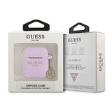 Guess GUA2LSC4EU AirPods 1/2 cover lilla/lila Silicone Charm 4G Collection
