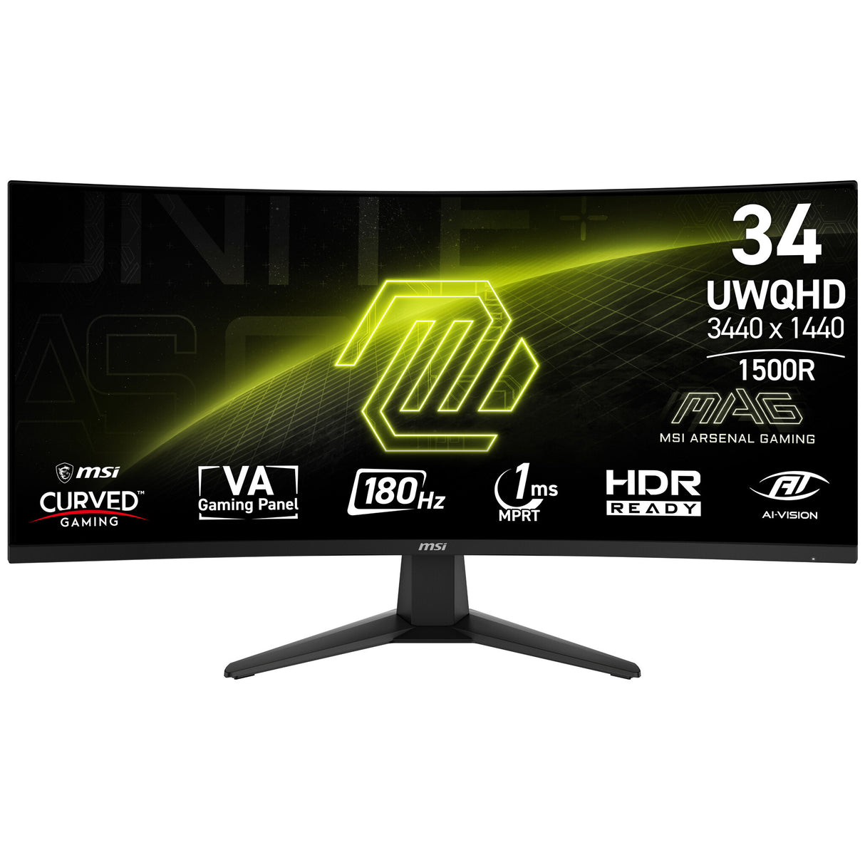 MSI MAG 346CQ computerskærm 86,4 cm (34") 3440 x 1440 pixel UltraWide Dual Quad HD LCD Sort