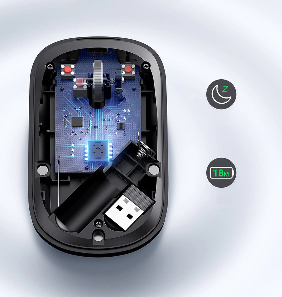 Ugreen praktisk trådløs mus USB grå (MU001)