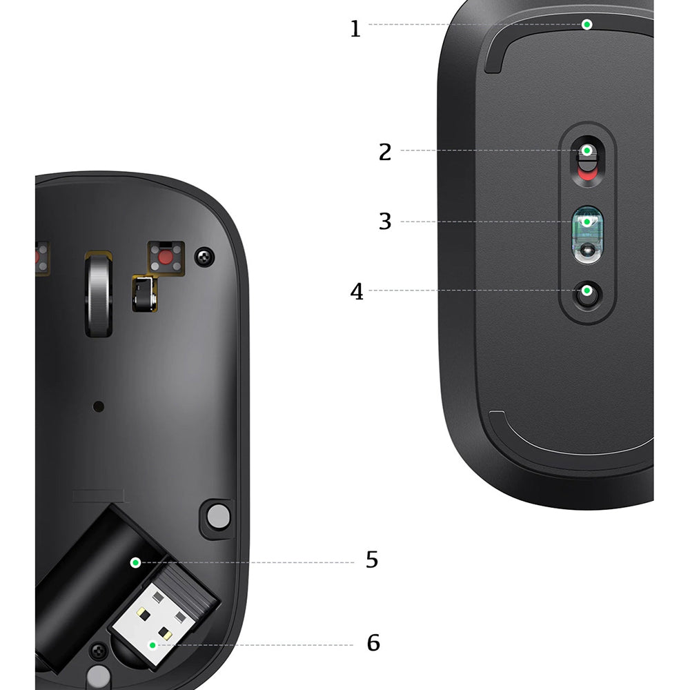 Ugreen praktisk trådløs mus USB grå (MU001)