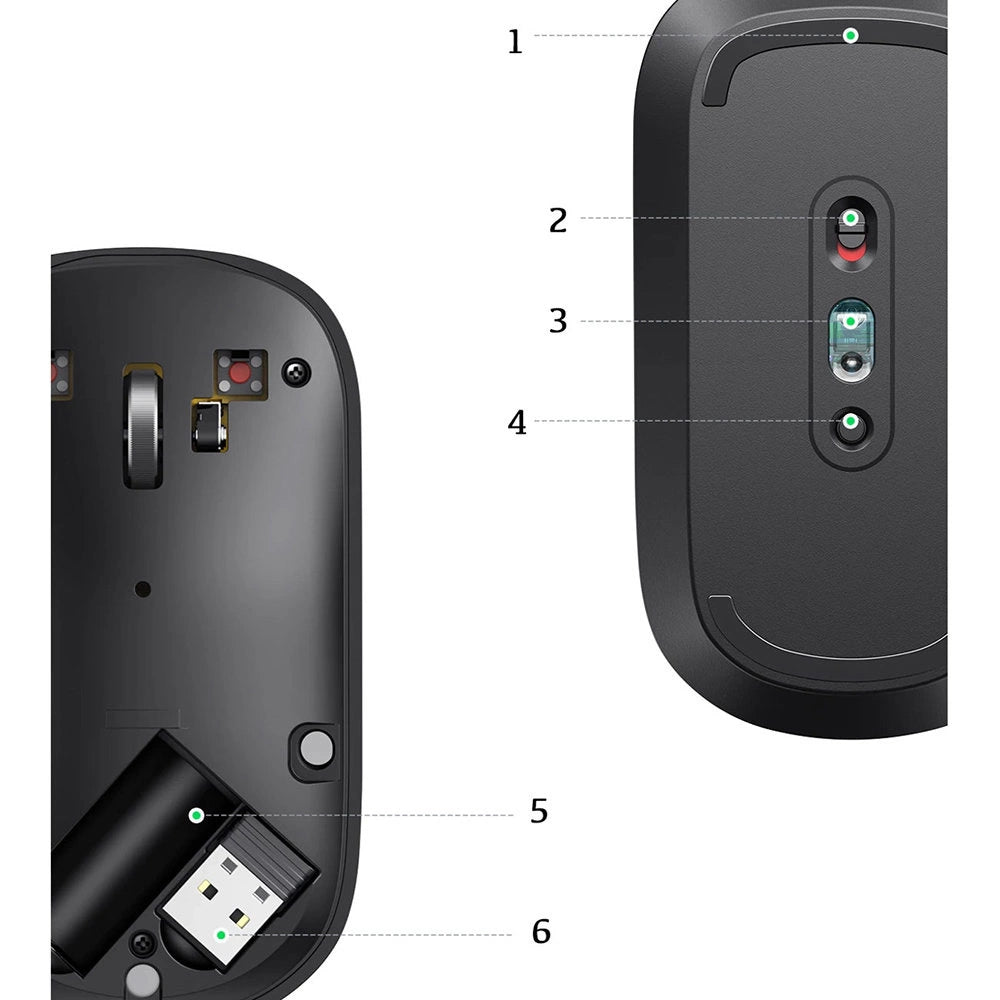 Ugreen praktisk trådløs mus USB grøn (MU001)