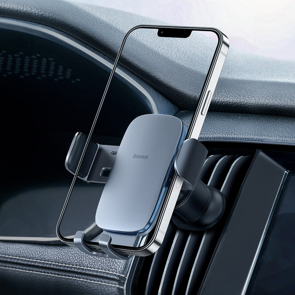 Baseus Metal Age II gravitational car phone holder for ventilation grille dark gray (SUJS000013)