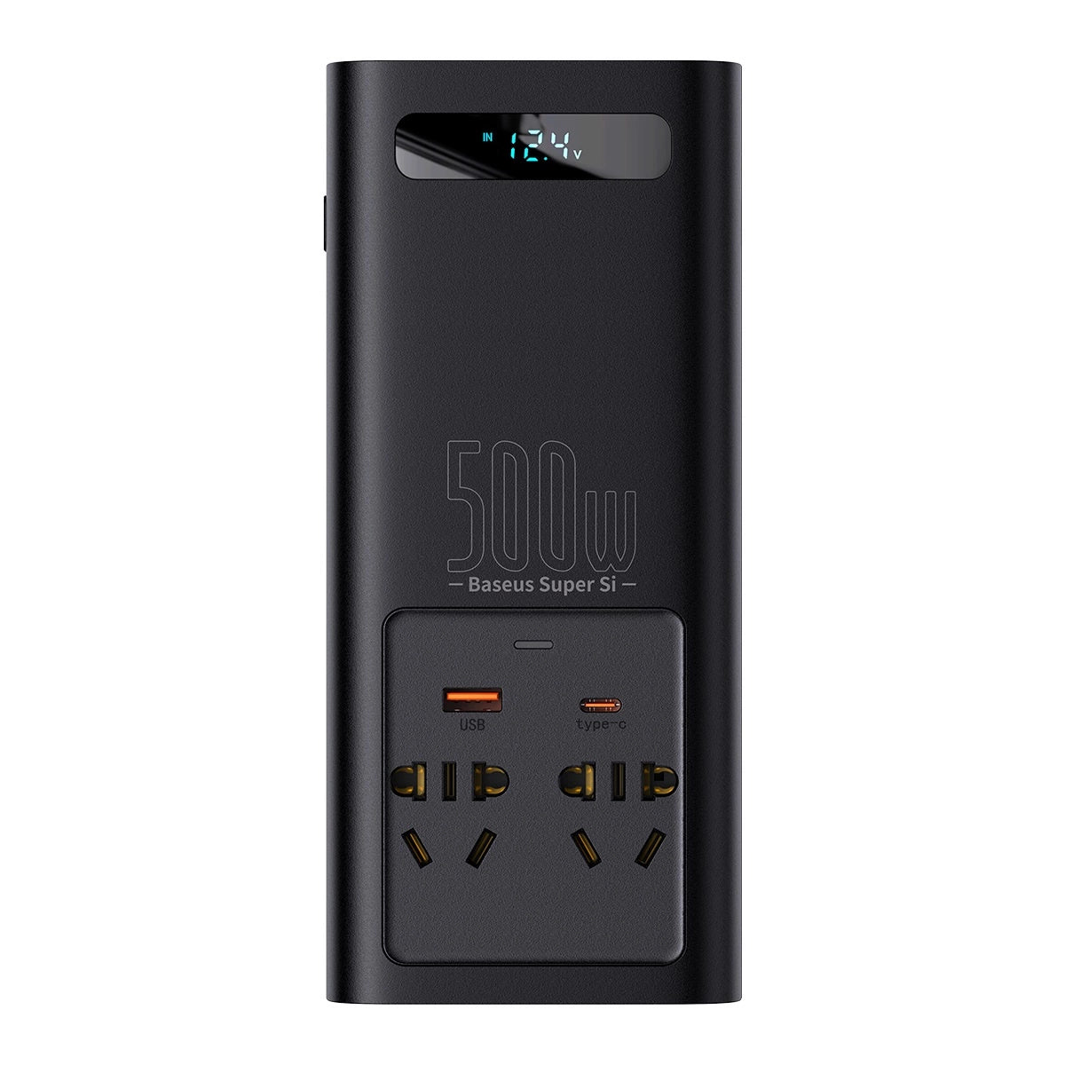 Baseus bilstrømsomformer 150W 12V / 500W 220V (EU- og KN-stik) sort (CGNB000101)