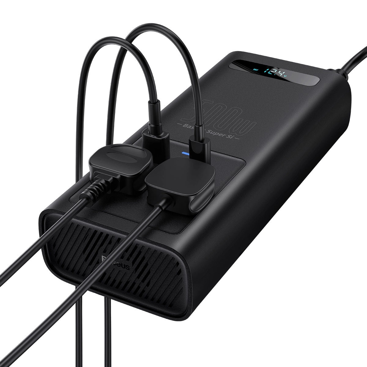 Baseus bilstrømsomformer 150W 12V / 500W 220V (EU- og KN-stik) sort (CGNB000101)