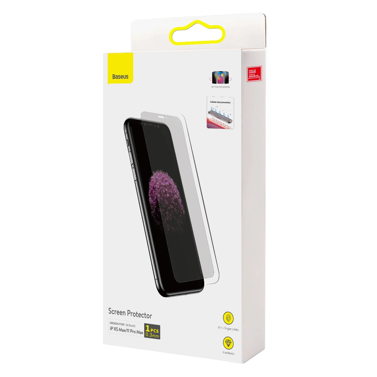 Baseus Privacy Anti Spy hærdet glas til iPhone 11 Pro Max / iPhone XS Max med positioner