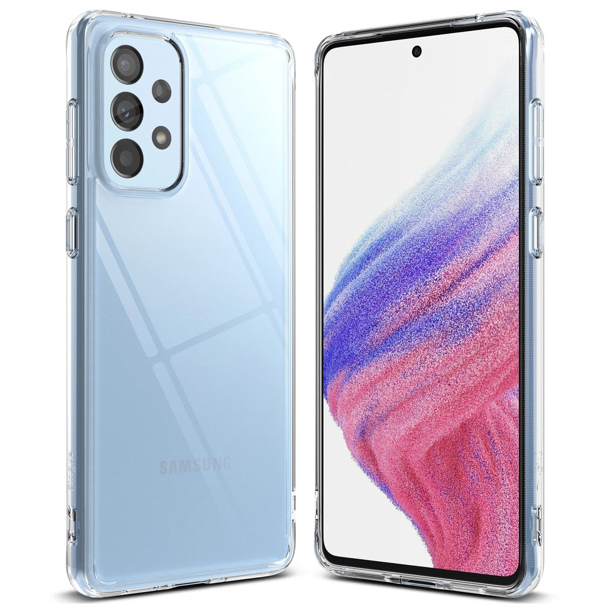 Ringke Fusion tpu-kasse med ramme til Samsung galaxy a73 gennemsigtig