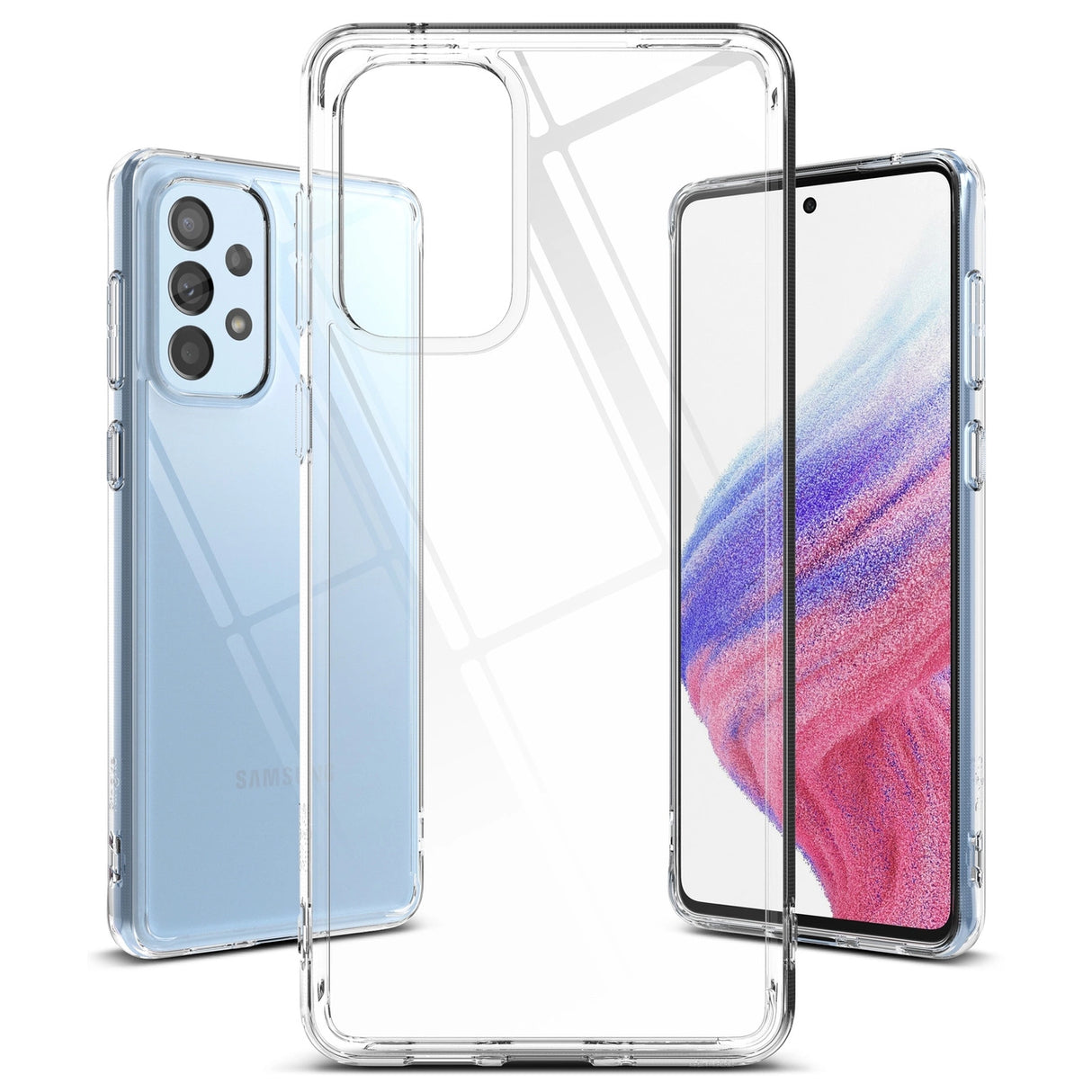 Ringke Fusion tpu-kasse med ramme til Samsung galaxy a73 gennemsigtig