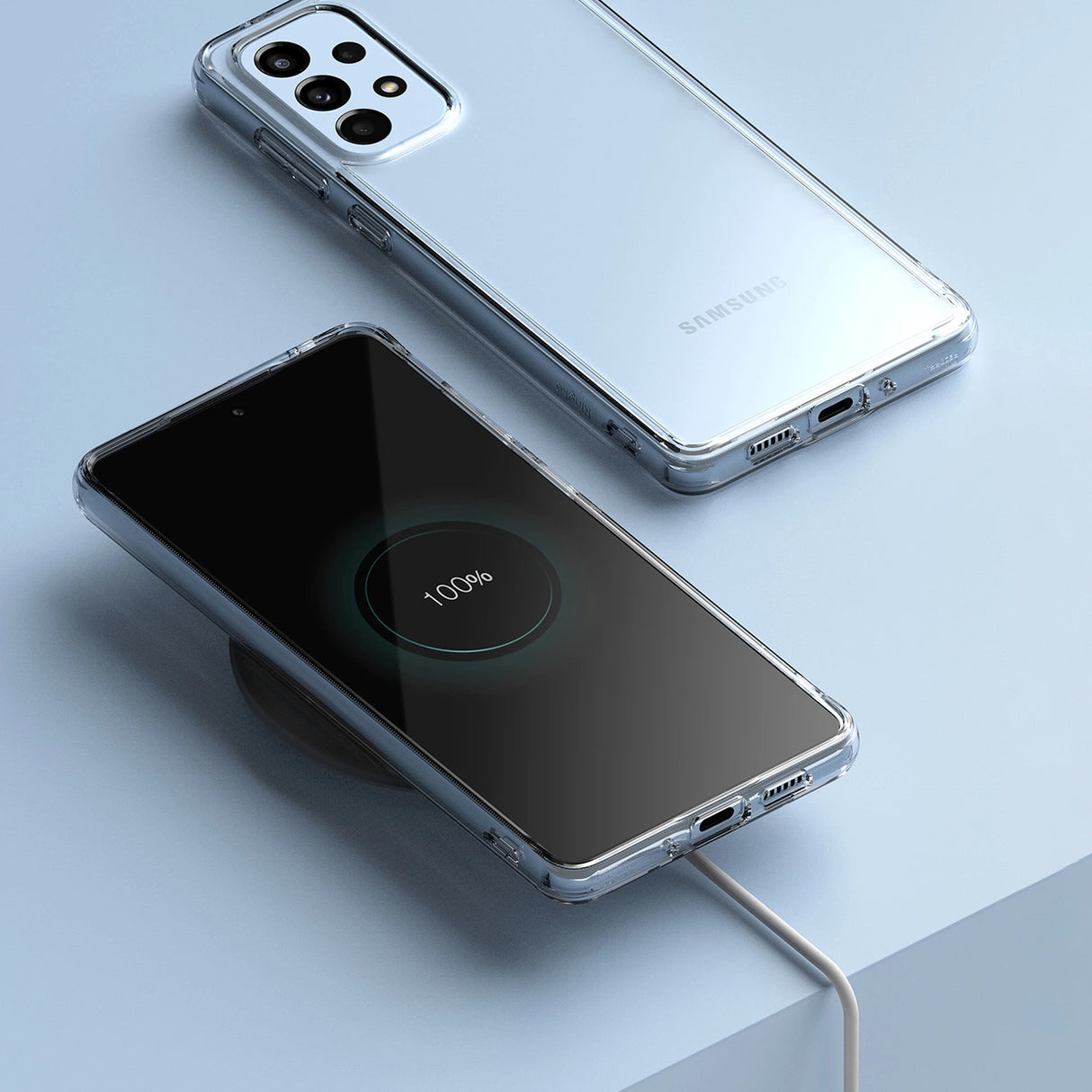 Ringke Fusion tpu-kasse med ramme til Samsung galaxy a73 gennemsigtig