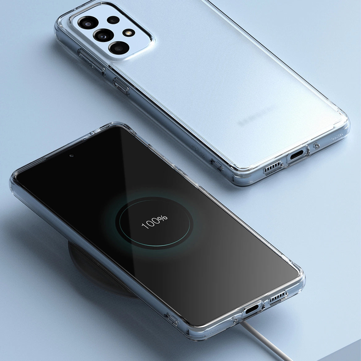 Ringke Fusion Matte tpu-kasse med en gennemskinnelig Samsung Galaxy A73 gelramme