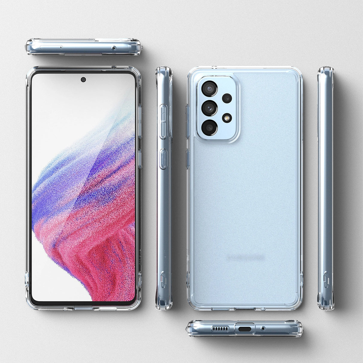 Ringke Fusion Matte tpu-kasse med en gennemskinnelig Samsung Galaxy A73 gelramme