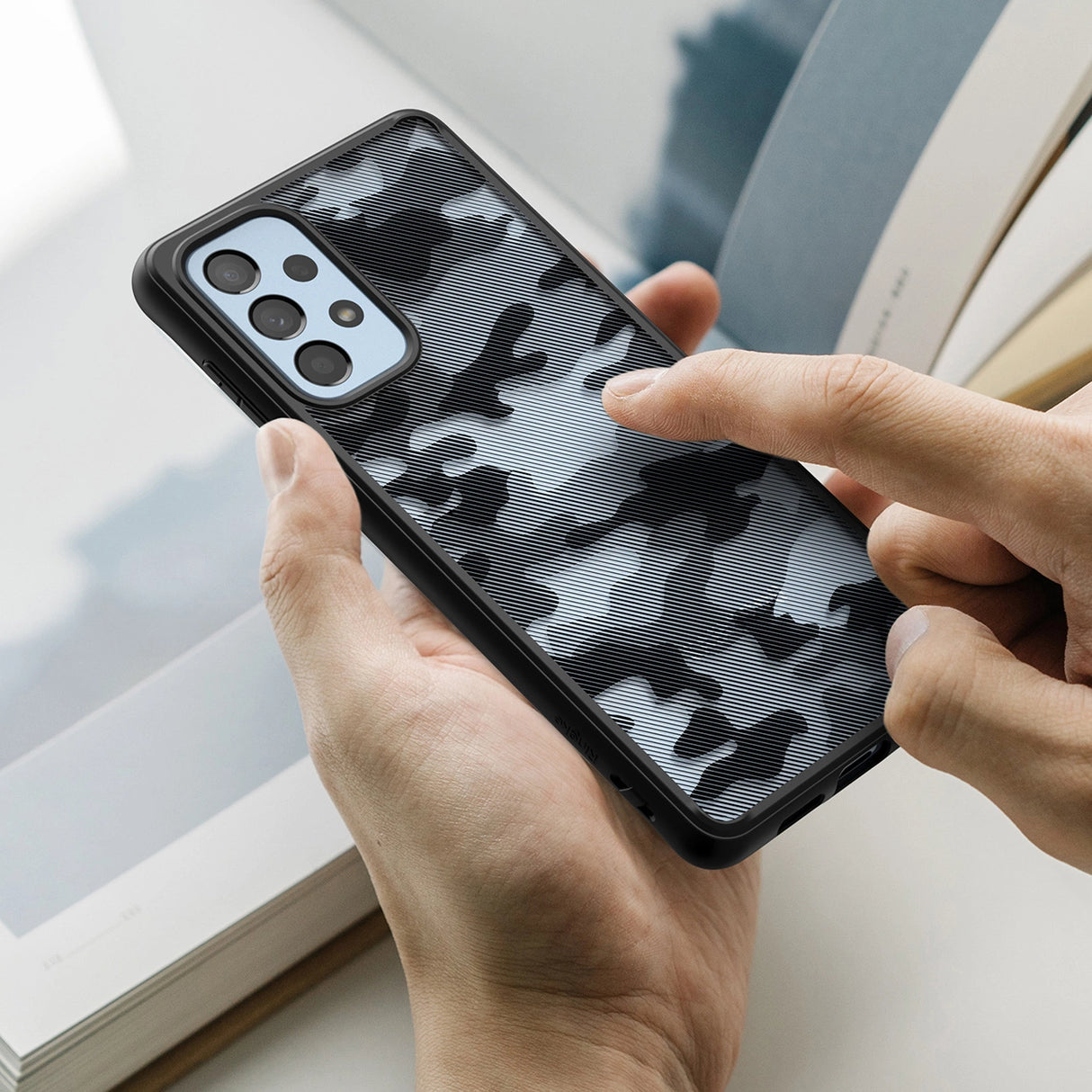 Ringke Fusion Matte tpu case med ramme til Samsung Galaxy A73 sort