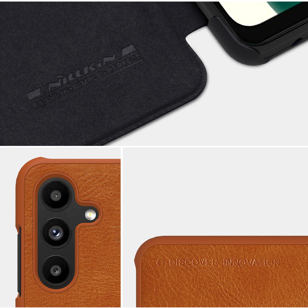 Nillkin Qin læder hylstercase til Samsung Galaxy A13 5G brun