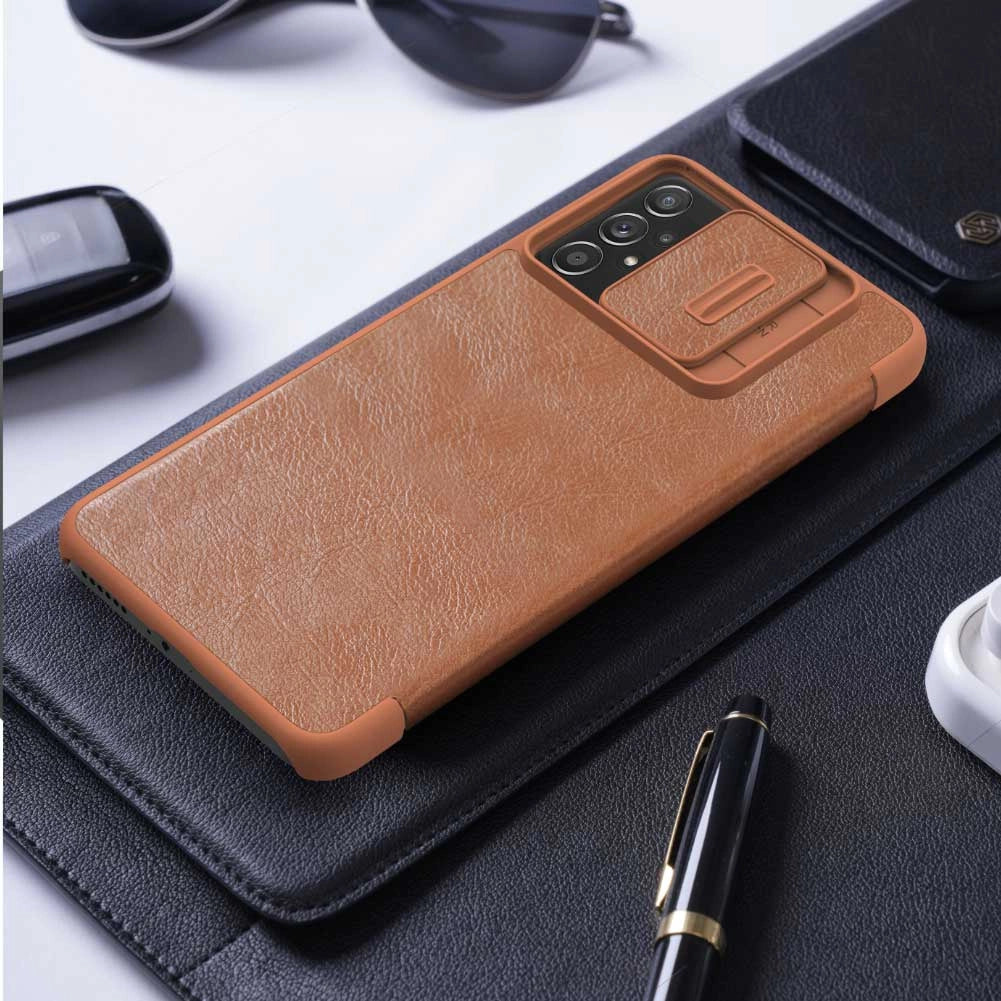Nillkin Qin læderhylster for Samsung Galaxy A73 brun