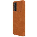 Nillkin Qin læderhylster for Samsung Galaxy A73 brun