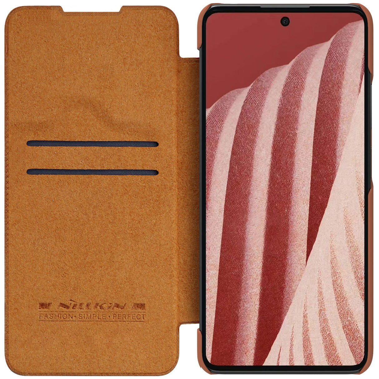 Nillkin Qin læderhylster for Samsung Galaxy A73 brun