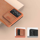 Nillkin Qin læderhylster for Samsung Galaxy A73 brun