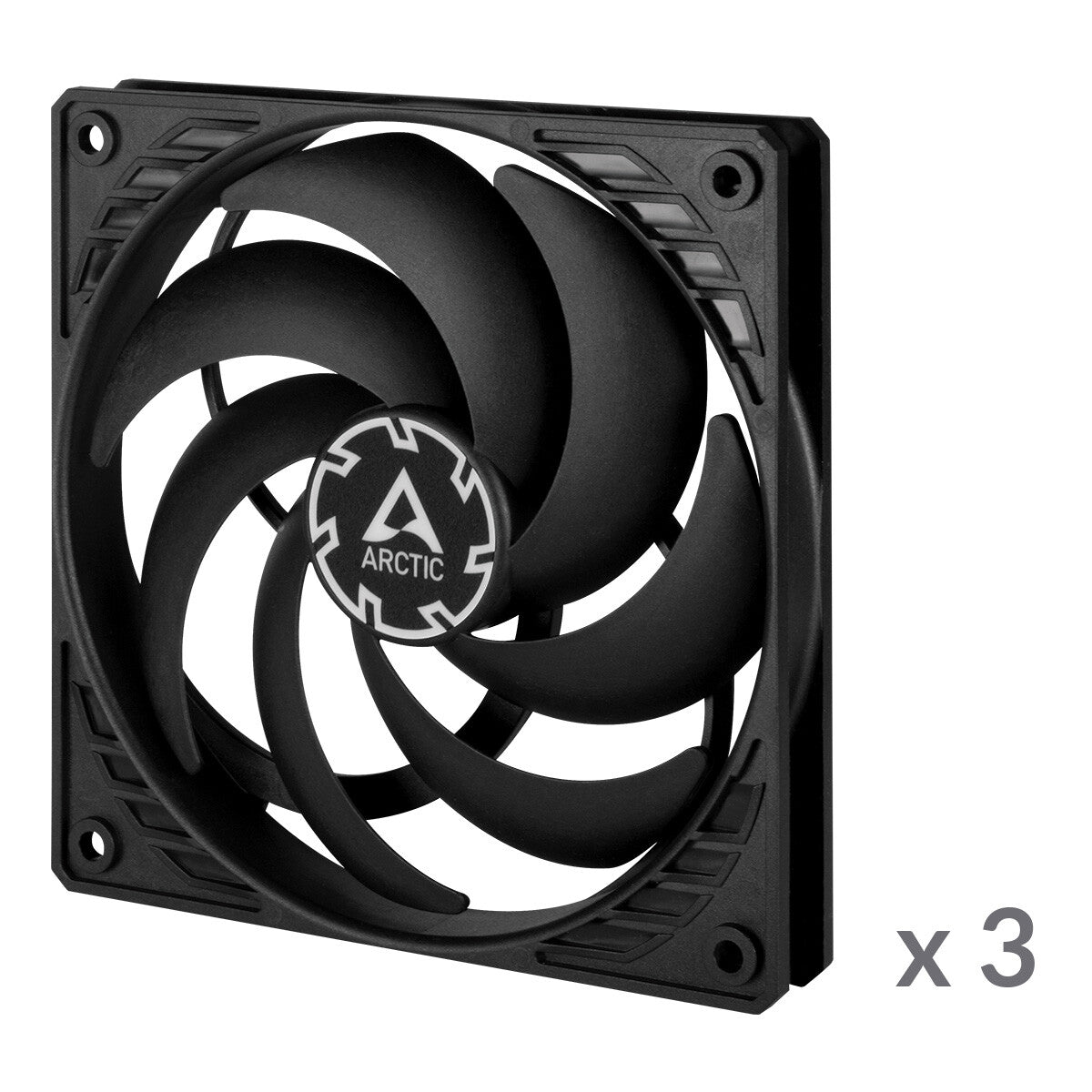 ARCTIC P12 Slim PWM PST Computerkabinet Ventilator 12 cm Sort 3 stk