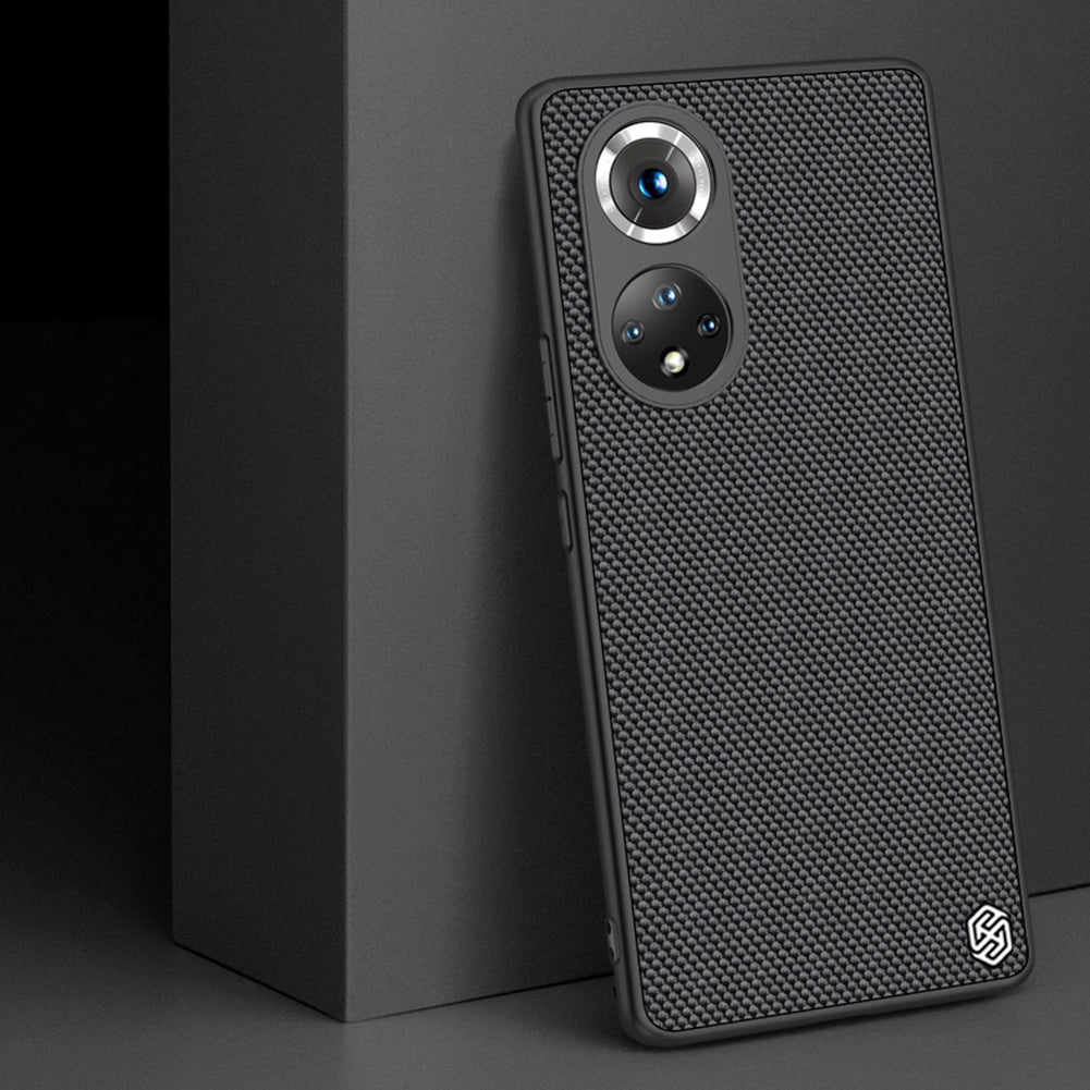 Nillkin Textured Case holdbar forstærket etui med gel ramme og nylon bagsiden til Honor 50 Pro sort